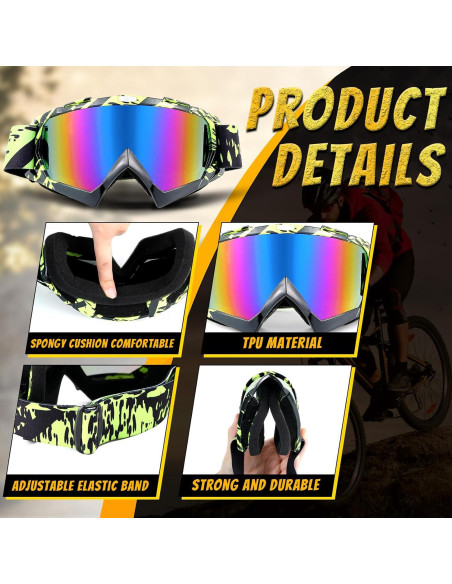 Gafas de Motocross Tallew 4 Pares Ajustables para Deportes