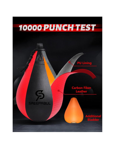 Bolsa de Velocidad SAEEPABUL Pera Cuero PU 25.4x17.8cm Boxeo