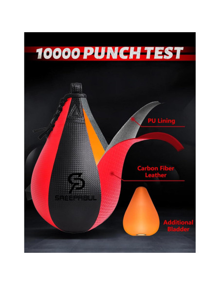 Bolsa de Velocidad SAEEPABUL Pera Cuero PU 25.4x17.8cm Boxeo