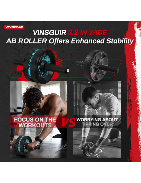 Rueda de Abdominales VINSGUIR con Almohadilla para Rodillas