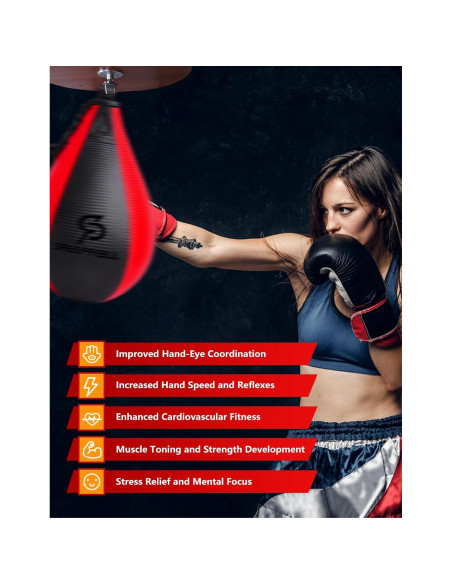 Bolsa de Velocidad SAEEPABUL Pera Cuero PU 25.4x17.8cm Boxeo