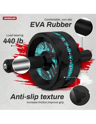 Rueda de Abdominales VINSGUIR con Almohadilla para Rodillas