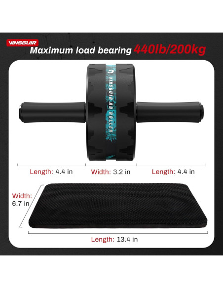 Rueda de Abdominales VINSGUIR con Almohadilla para Rodillas
