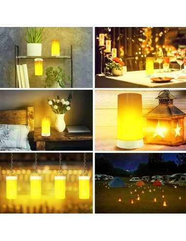 Luz LED Efecto Llama CFGROW Recargable USB Impermeable
