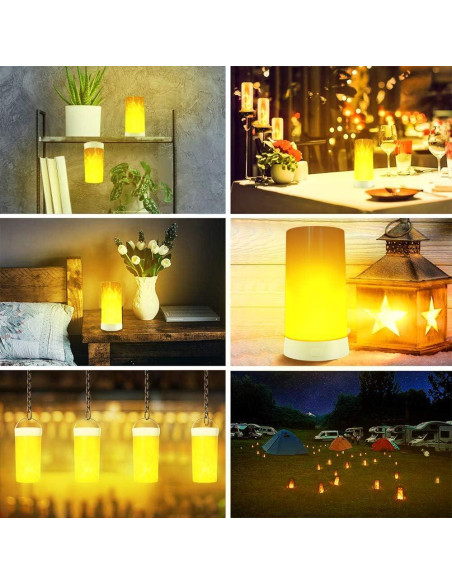 Luz LED Efecto Llama CFGROW Recargable USB Impermeable