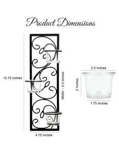 Conjunto de 2 Apliques de Pared Hosley Hierro Negro 34.9 cm 2