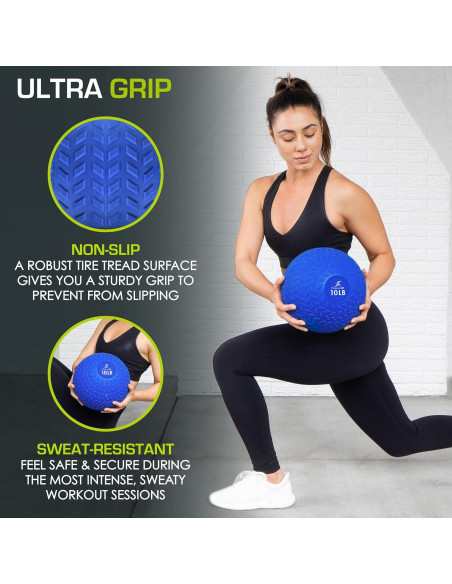 Pelota Slam ProsourceFit 10 LB Azul - Goma Texturizada