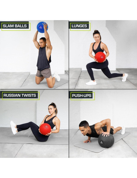 Pelota Slam ProsourceFit 10 LB Azul - Goma Texturizada