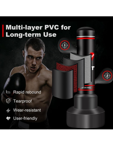 Saco de Boxeo de Pie JUOIFIP 70" para Adultos y Adolescentes