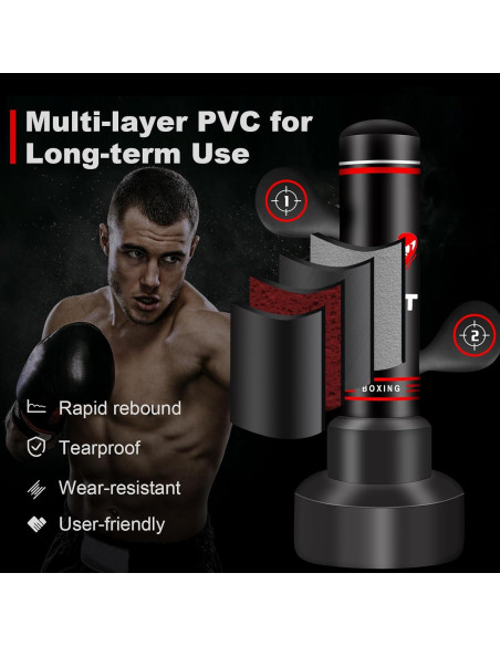 Saco de Boxeo de Pie JUOIFIP 70" para Adultos y Adolescentes