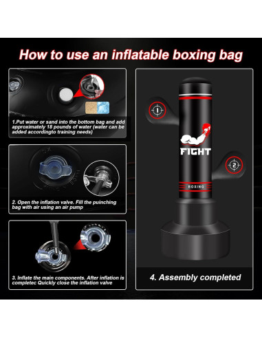 Saco de Boxeo de Pie JUOIFIP 70" para Adultos y Adolescentes