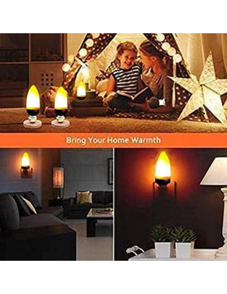 Bombilla LED Efecto Llama E26 4W Amarillo Cálido para Decoración