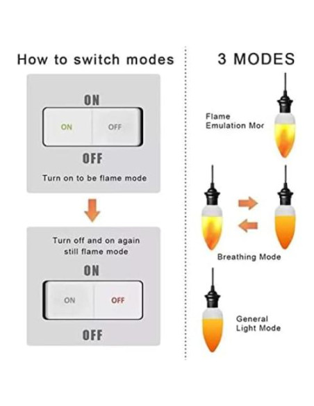 Bombilla LED Efecto Llama E26 4W Amarillo Cálido para Decoración