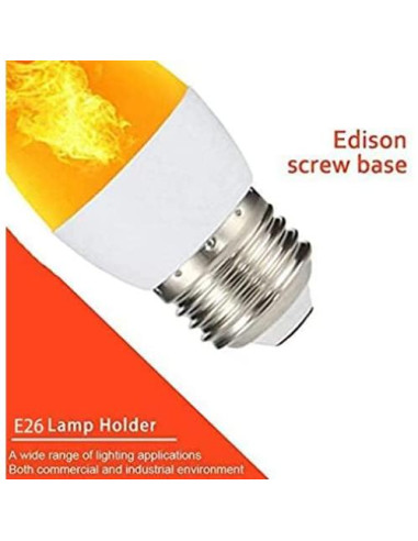 Bombilla LED Efecto Llama E26 4W Amarillo Cálido para Decoración