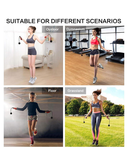 Cuerda de Salto Sin Cuerda APLUGTEK Ajustable con Peso 0.23 kg