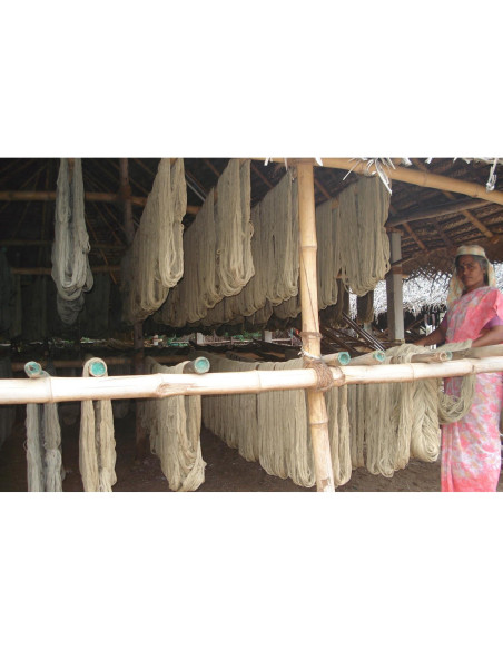 Alfombra de Yoga RAZIIAA 100% Algodón Indio Azul Multicolor