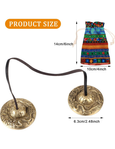 Címbalos Tingsha Tibetanos Boao 6.3 cm para Meditación