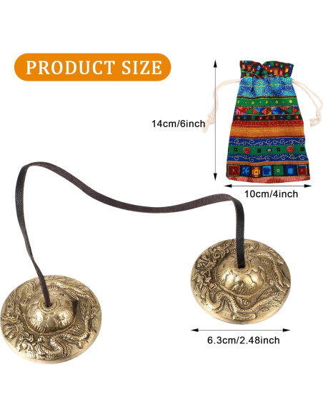 Címbalos Tingsha Tibetanos Boao 6.3 cm para Meditación