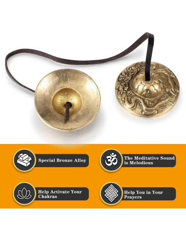 Címbalos Tingsha Tibetanos Boao 6.3 cm para Meditación