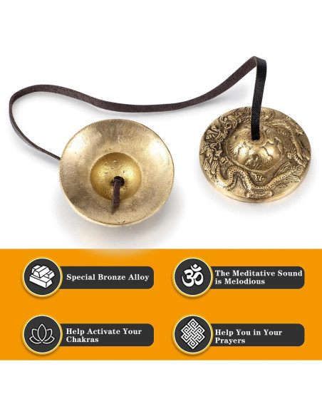 Címbalos Tingsha Tibetanos Boao 6.3 cm para Meditación