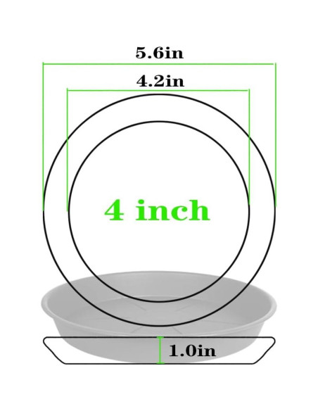 Paquete de 6 bandejas para macetas OVZILKI 10 cm Beige