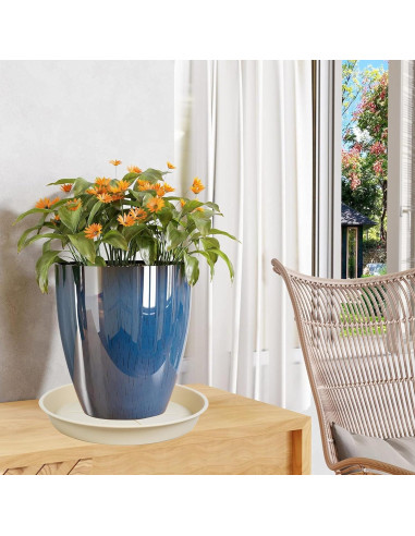 Paquete de 6 bandejas para macetas OVZILKI 10 cm Beige