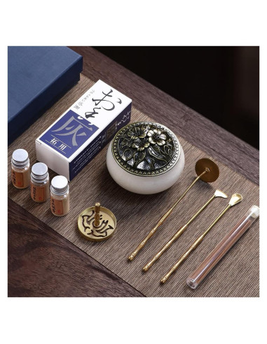 Kit de quemador de incienso RELCHANE 10 piezas con cerámica y latón