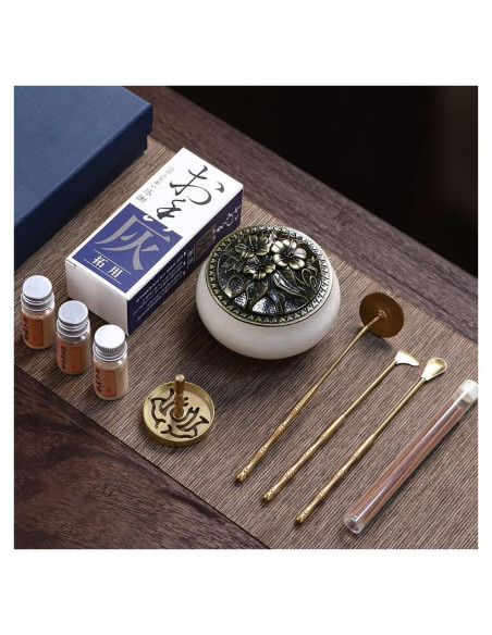Kit de quemador de incienso RELCHANE 10 piezas con cerámica y latón