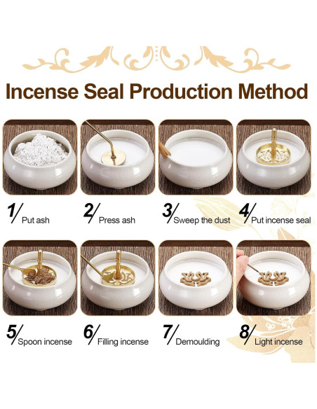 Kit de quemador de incienso RELCHANE 10 piezas con cerámica y latón
