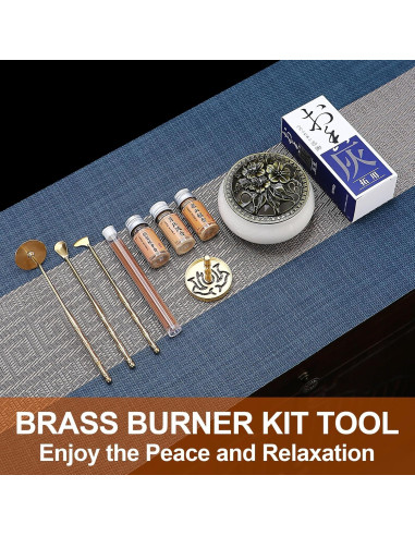 Kit de quemador de incienso RELCHANE 10 piezas con cerámica y latón