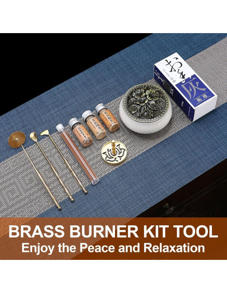 Kit de quemador de incienso RELCHANE 10 piezas con cerámica y latón