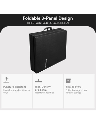 Esteras de Gimnasia Plegables BalanceFrom 182x61 cm Antideslizantes