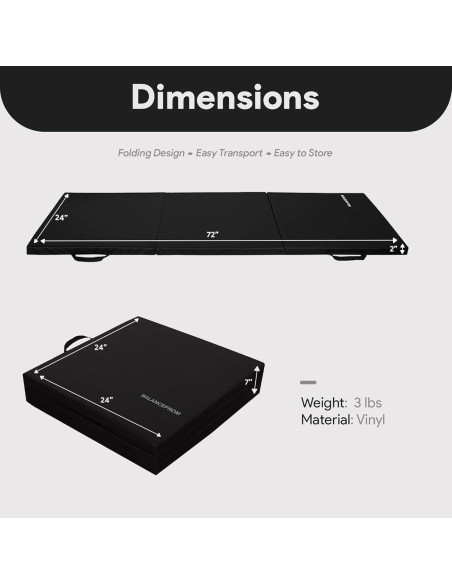 Esteras de Gimnasia Plegables BalanceFrom 182x61 cm Antideslizantes
