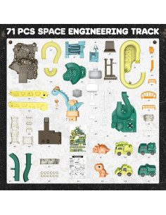 Pista de Carreras Dinosaurios SmilessKiddo 73 Piezas 1.58 kg 2