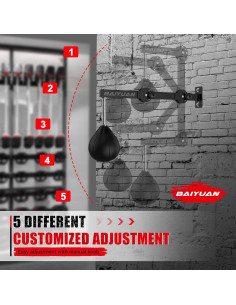 Saco de Boxeo BaiYuan B-178 con Soporte Pared Ajustable 2