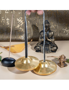 Címbalos Tingsha ZenBless Tibetanos 2.6cm Bronce para Meditación 2