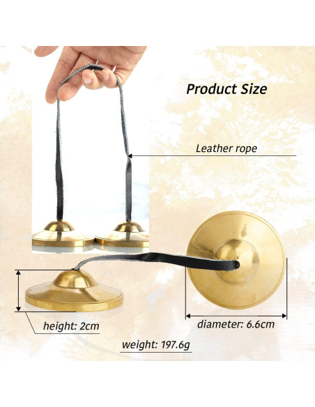 Címbalos Tingsha ZenBless Tibetanos 2.6cm Bronce para Meditación