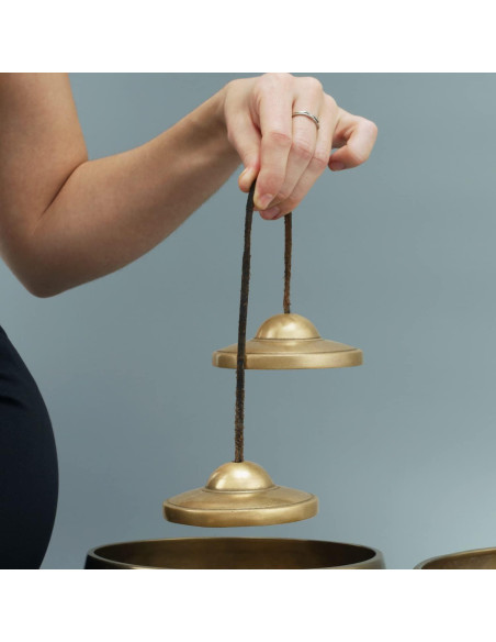 Címbalos Tingsha ZenBless Tibetanos 2.6cm Bronce para Meditación