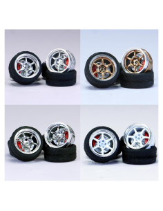 Ruedas 1/64 WAVEIST PS - 4 Juegos de ABS y Goma