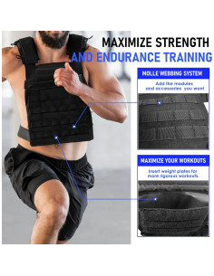 Chaleco con Peso Ajustable Miramrax para Entrenamiento Fitness 2