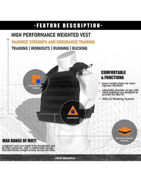 Chaleco con Peso Ajustable Miramrax para Entrenamiento Fitness