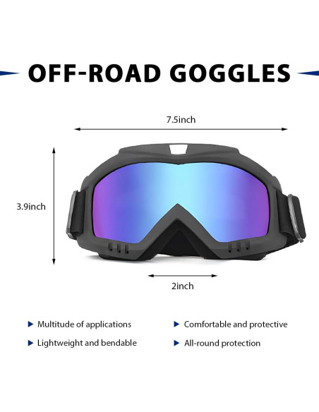 Gafas de Moto MUQIDA a Prueba de Viento y Polvo Coloridas