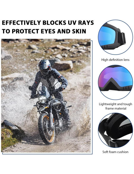 Gafas de Moto MUQIDA a Prueba de Viento y Polvo Coloridas