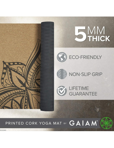 Alfombra de Yoga de Corcho Gaiam 172.72x60.96cm Antideslizante