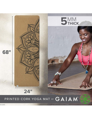 Alfombra de Yoga de Corcho Gaiam 172.72x60.96cm Antideslizante