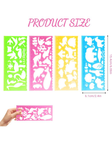 Plantillas para Dibujar Niños PKRFCJ 8 Pcs Animales 15.24 cm