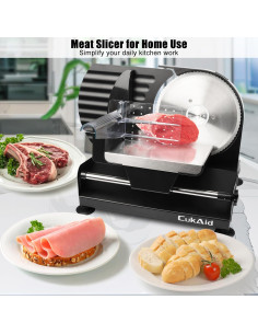Cortadora de Carne Eléctrica CukAid 200W Ajustable 0.1-2.2cm 2