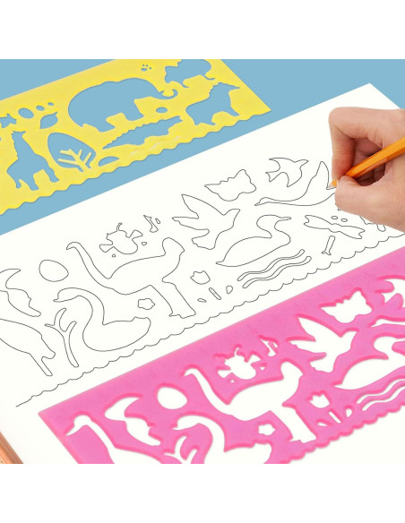 Plantillas para Dibujar Niños PKRFCJ 8 Pcs Animales 15.24 cm