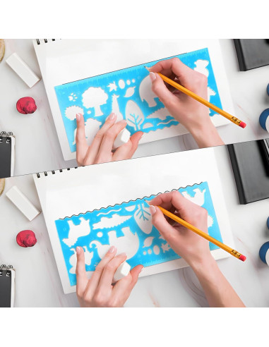 Plantillas para Dibujar Niños PKRFCJ 8 Pcs Animales 15.24 cm