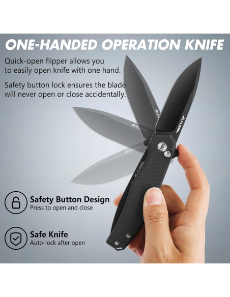 Cuchillo de bolsillo plegable FLISSA G10 11.43 cm acero D2 negro